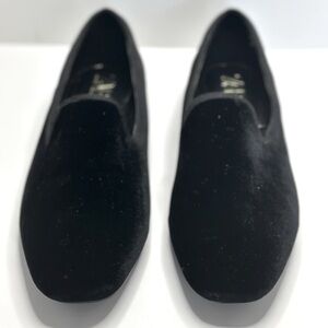 ZARA Black Velvet Loafers